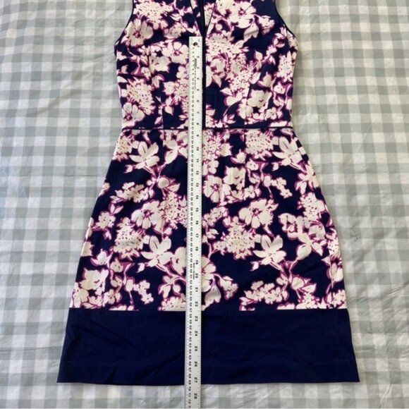 Tommy Hilfiger dress midi blue pink stretchy cotton blend pencil 2 flattering - Picture 8 of 12